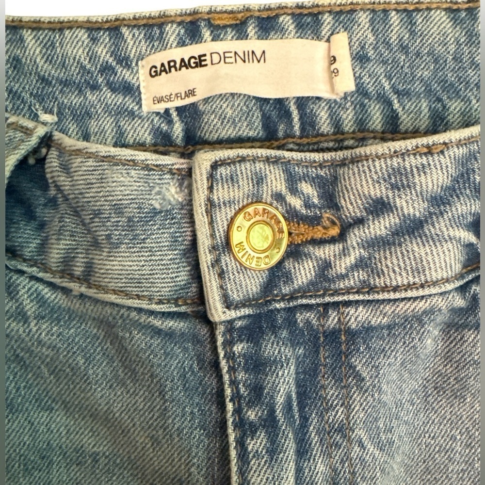 Garage Light Blue Distressed Flare Jeans sz 9 29 - Picture 3 of 3